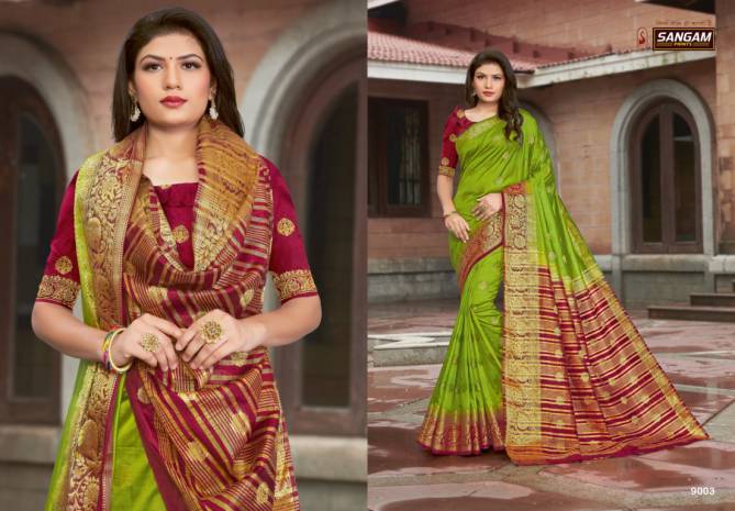 Sangam Malvika Latest Fancy Festive Wear Designer Rich Look Exclusive Silk saree collection